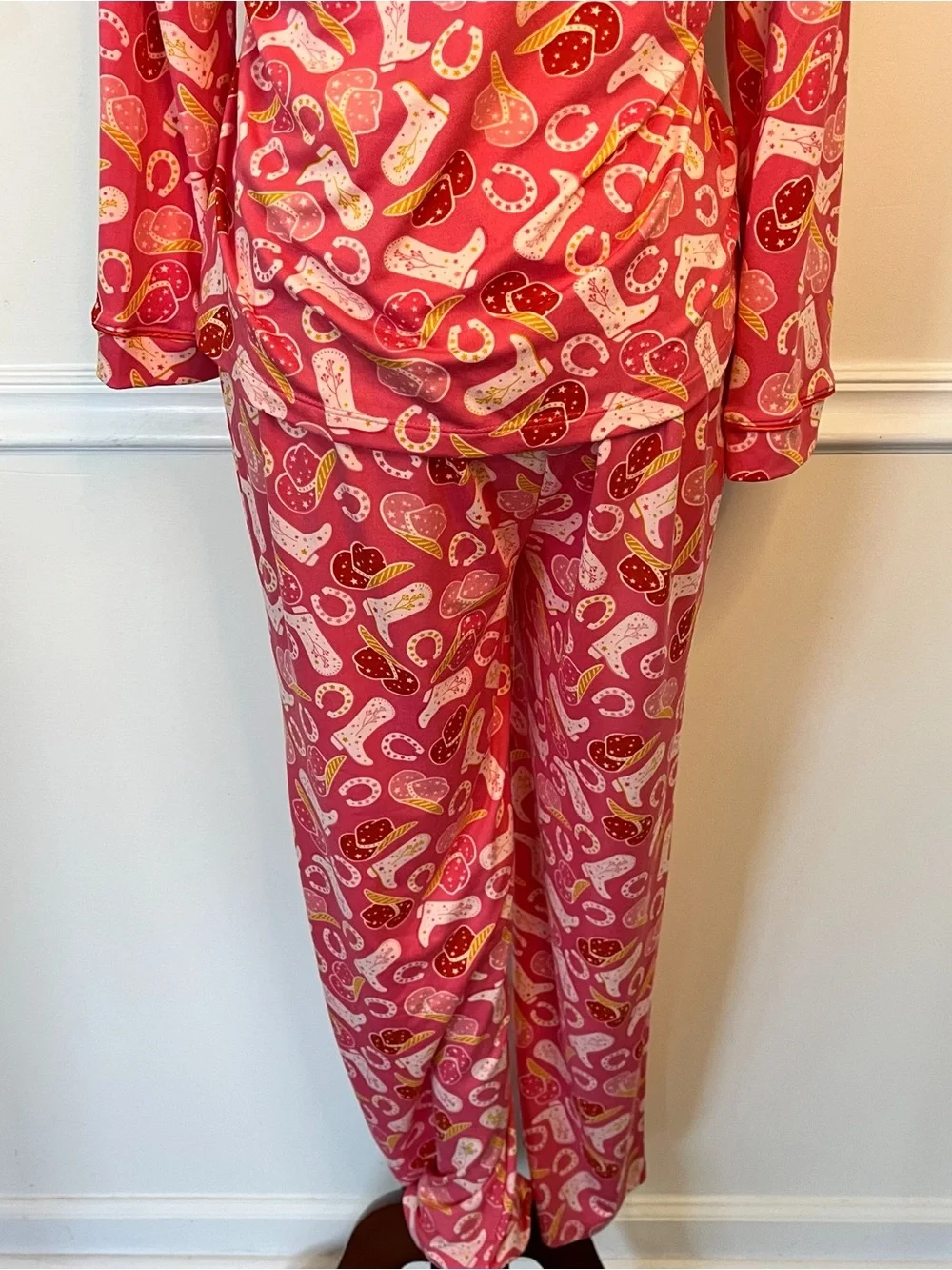 Pink cowgirl Print Pajama Set